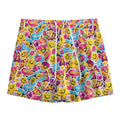 Smiley Faces Emoji Pattern Print Mesh Shorts
