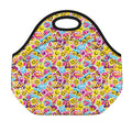 Smiley Faces Emoji Pattern Print Neoprene Lunch Bag
