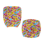 Smiley Faces Emoji Pattern Print Office Chair Cover