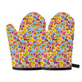 Smiley Faces Emoji Pattern Print Oven Mitts