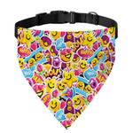Smiley Faces Emoji Pattern Print Over The Collar Dog Bandana
