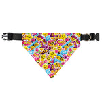 Smiley Faces Emoji Pattern Print Over The Collar Dog Bandana
