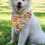 Smiley Faces Emoji Pattern Print Over The Collar Dog Bandana