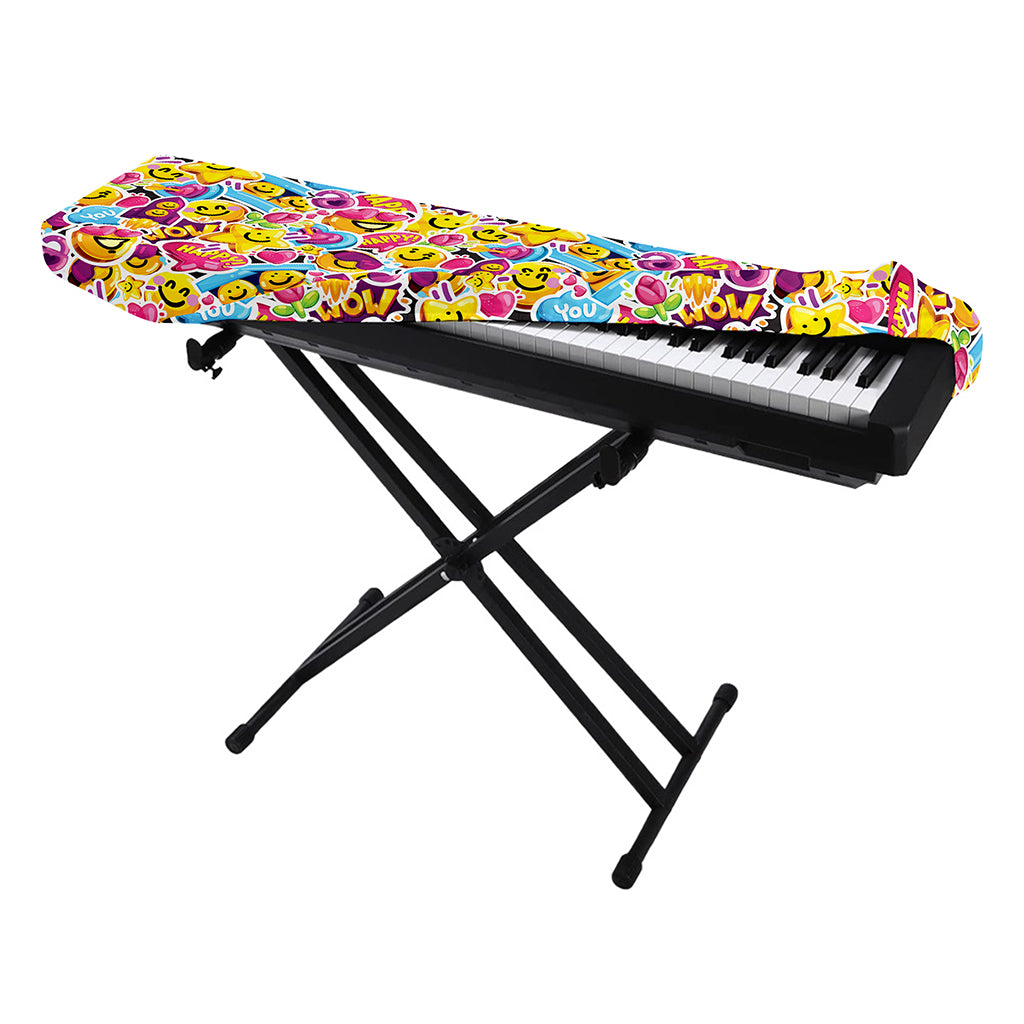 Smiley Faces Emoji Pattern Print Piano Keyboard Cover