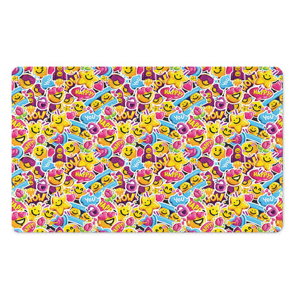 Smiley Faces Emoji Pattern Print Polyester Doormat