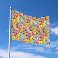 Smiley Faces Emoji Pattern Print Polyester Flag