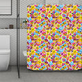 Smiley Faces Emoji Pattern Print Polyester Shower Curtain