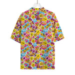 Smiley Faces Emoji Pattern Print Rayon Hawaiian Shirt