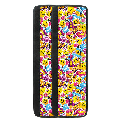 Smiley Faces Emoji Pattern Print Refrigerator Handle Covers