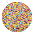 Smiley Faces Emoji Pattern Print Round Blanket