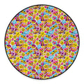 Smiley Faces Emoji Pattern Print Round Floor Mat