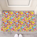 Smiley Faces Emoji Pattern Print Rubber Doormat