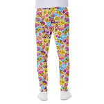 Smiley Faces Emoji Pattern Print Scuba Joggers