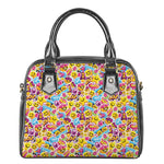 Smiley Faces Emoji Pattern Print Shoulder Handbag