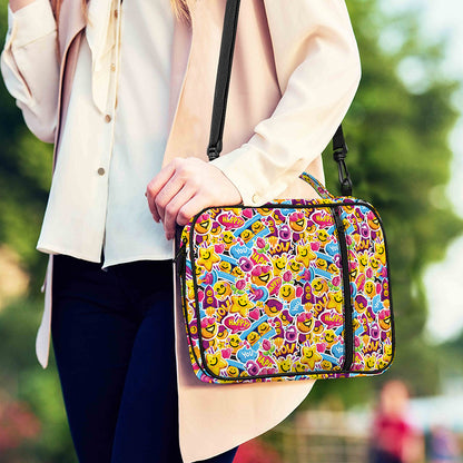 Smiley Faces Emoji Pattern Print Shoulder Strap Bible Bag