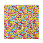 Smiley Faces Emoji Pattern Print Silk Bandana