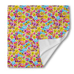 Smiley Faces Emoji Pattern Print Silk Bandana