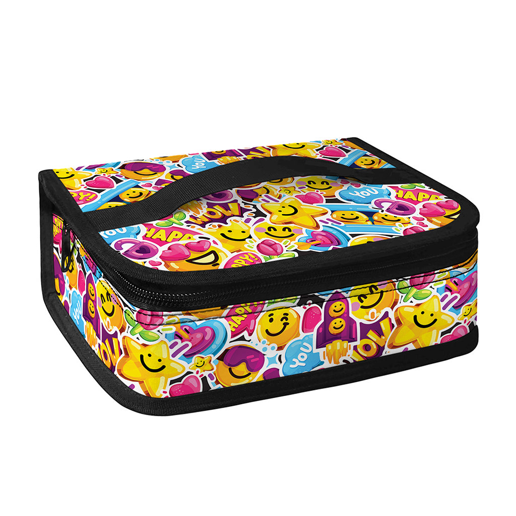 Smiley Faces Emoji Pattern Print Small Lunch Bag