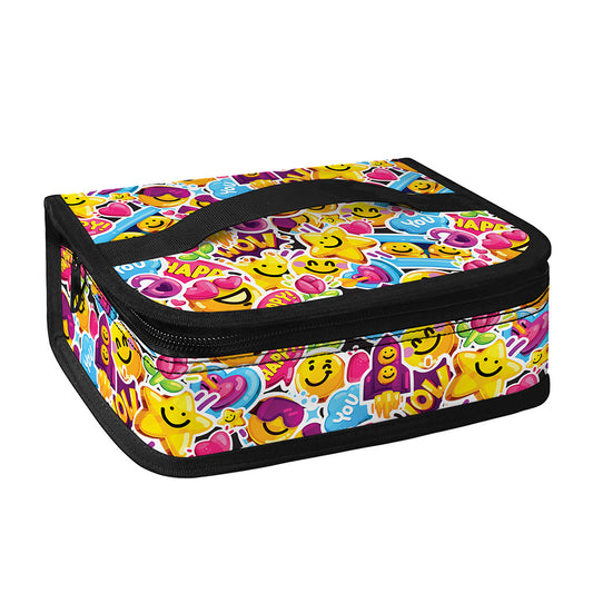 Smiley Faces Emoji Pattern Print Small Lunch Bag