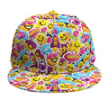 Smiley Faces Emoji Pattern Print Snapback Cap