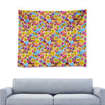 Smiley Faces Emoji Pattern Print Tapestry
