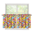 Smiley Faces Emoji Pattern Print Tier Curtains