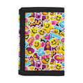 Smiley Faces Emoji Pattern Print Trifold Wallet