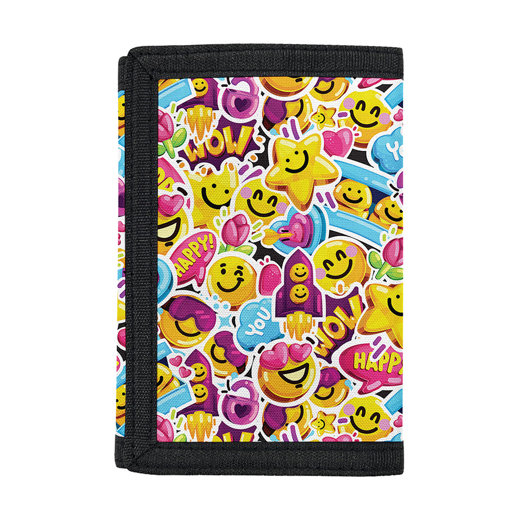 Smiley Faces Emoji Pattern Print Trifold Wallet – GearFrost