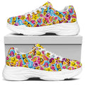 Smiley Faces Emoji Pattern Print White Chunky Shoes