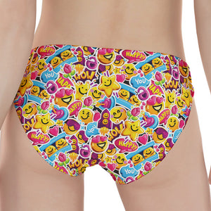 Smiley Faces Emoji Pattern Print Women's Panties