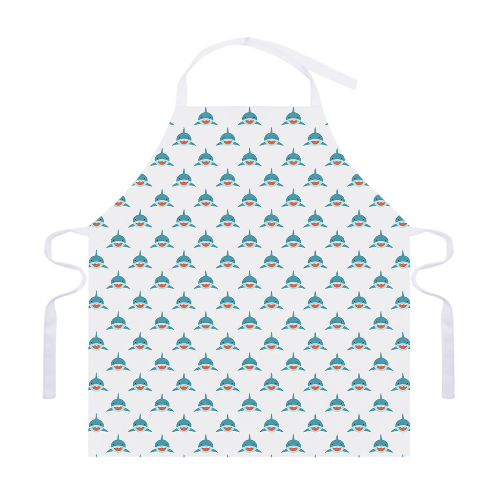 Smiley Shark Pattern Print Adjustable Apron