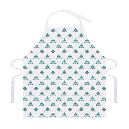 Smiley Shark Pattern Print Adjustable Apron