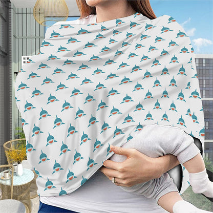 Smiley Shark Pattern Print Baby Seat Cover