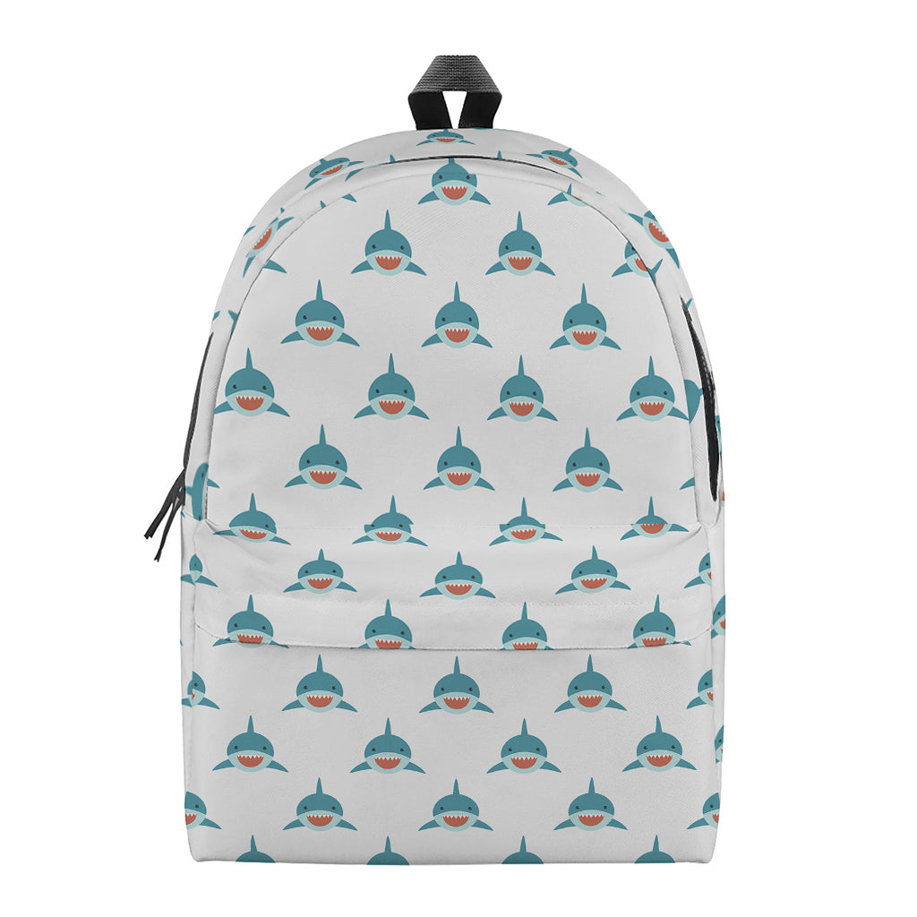 Smiley Shark Pattern Print Backpack