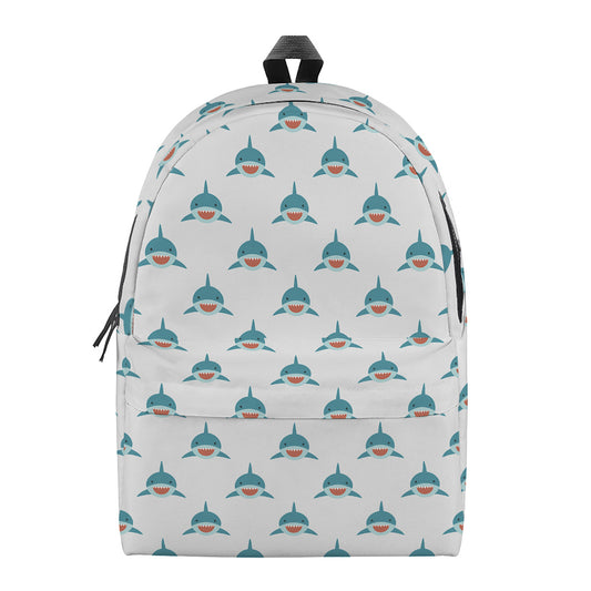 Smiley Shark Pattern Print Backpack