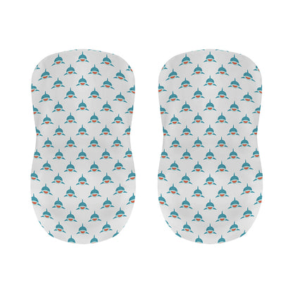 Smiley Shark Pattern Print Bar Stool Covers