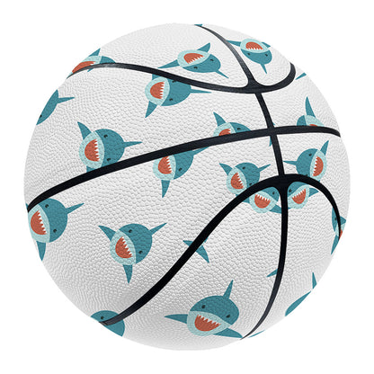 Smiley Shark Pattern Print Basketball
