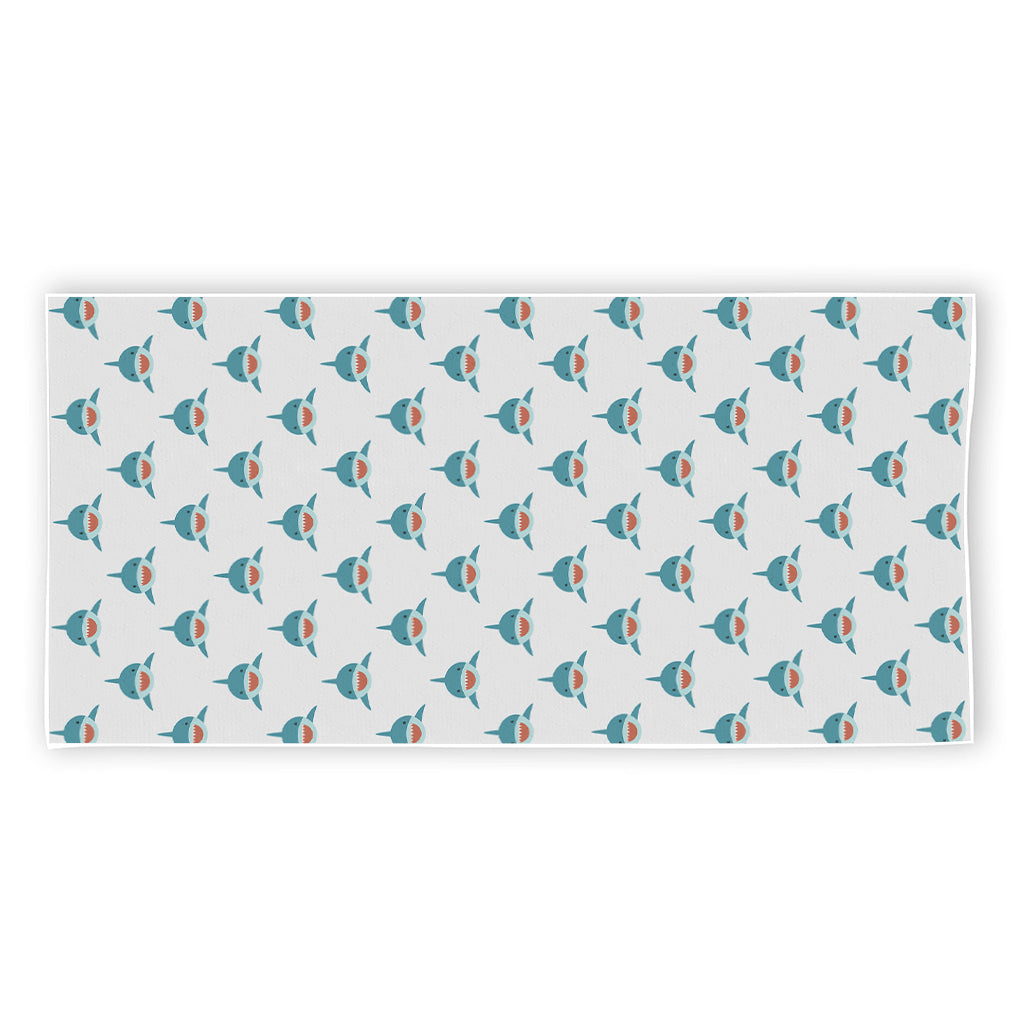 Smiley Shark Pattern Print Beach Towel
