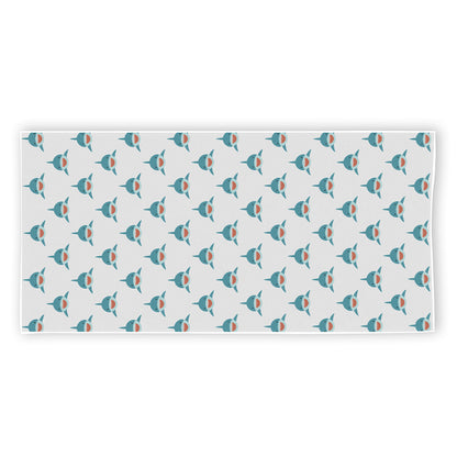 Smiley Shark Pattern Print Beach Towel