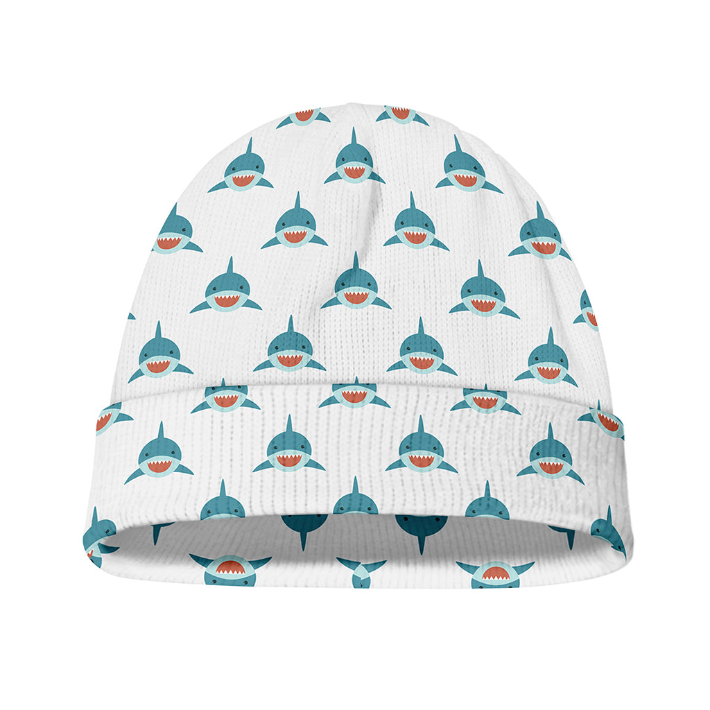 Smiley Shark Pattern Print Beanie