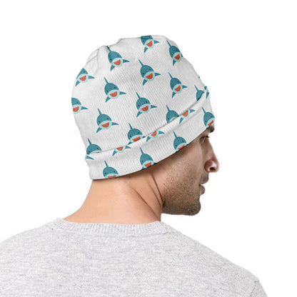 Smiley Shark Pattern Print Beanie