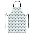 Smiley Shark Pattern Print Bib Apron With Pocket