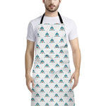 Smiley Shark Pattern Print Bib Apron With Pocket