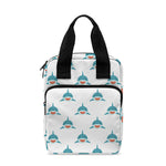 Smiley Shark Pattern Print Bible Tote Bag