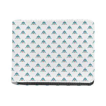 Smiley Shark Pattern Print Bifold Wallet