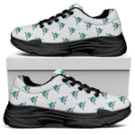 Smiley Shark Pattern Print Black Chunky Shoes