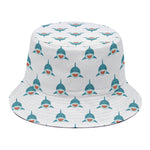 Smiley Shark Pattern Print Bucket Hat