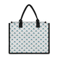 Smiley Shark Pattern Print Canvas Tote Bag
