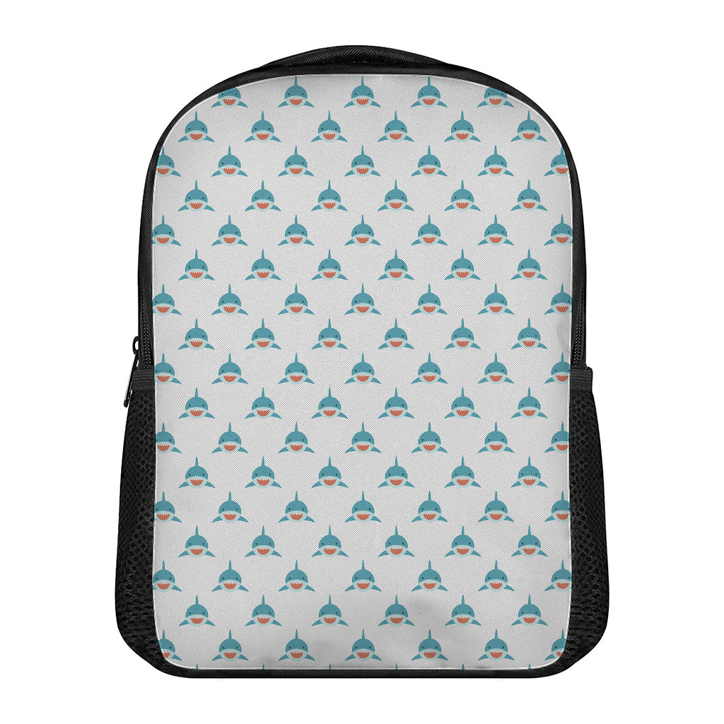 Smiley Shark Pattern Print Casual Backpack