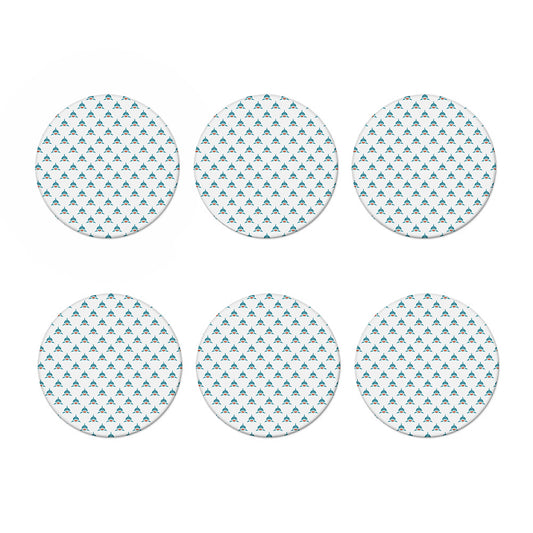 Smiley Shark Pattern Print Coaster Set